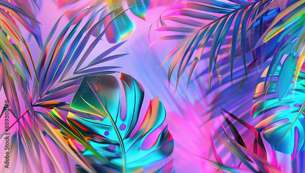 Bright and Colorful Jungle Leaves Bright and Colorful Jungle Leaves