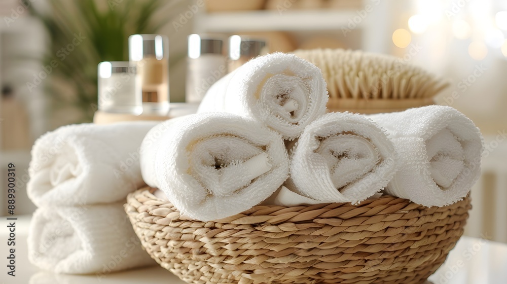 Cozy Spa Day Essentials in Woven Rattan Basket Cozy Spa Day Essentials in Woven Rattan Basket