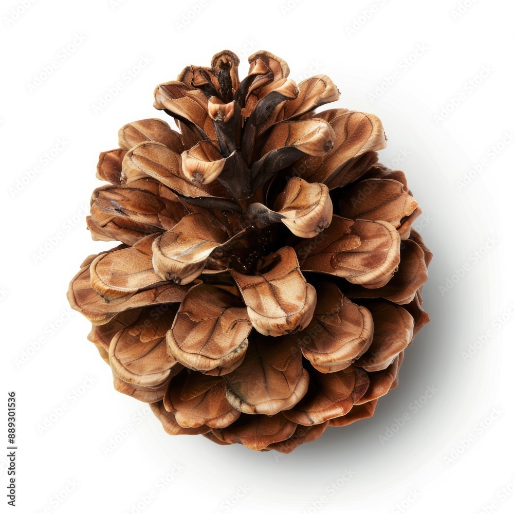 Pine Cone. Christmas Decoration of Brown Pine Cone on White Background Pine Cone. Christmas Decoration of Brown Pine Cone on White Background