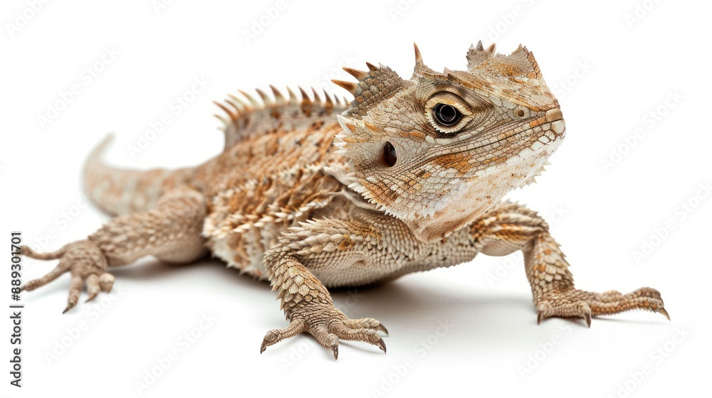 Horned Lizard full body on white background Horned Lizard full body on white background