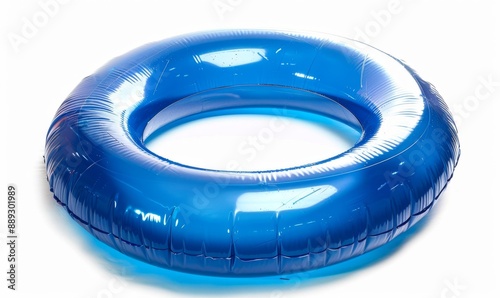 Abstract Blue Inflatable Pool Ring, Children's Day Celebration, Summer Vacation Activity, Swimming Pool, Childhood Fun, Overcoming Fear of Water, 4K High-Resolution Wallpaper, AI-Generated Background photo