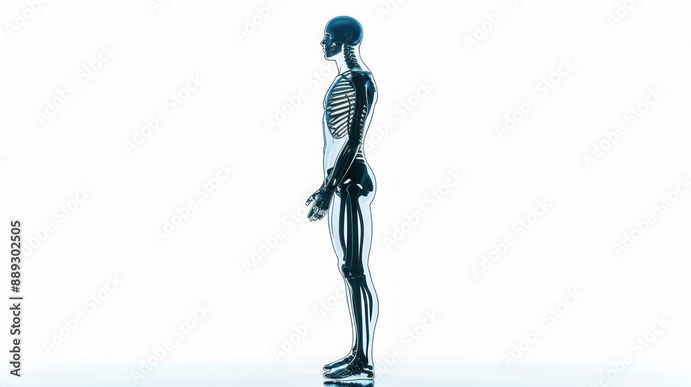 Human full body on white background