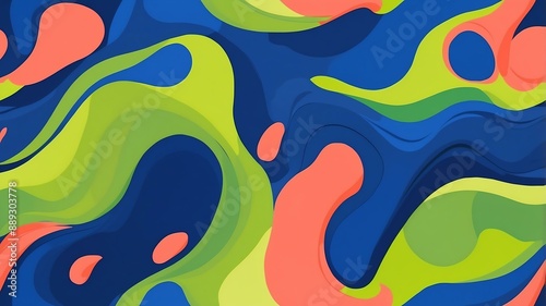 abstract color palette wallpaper with royal blue lime background