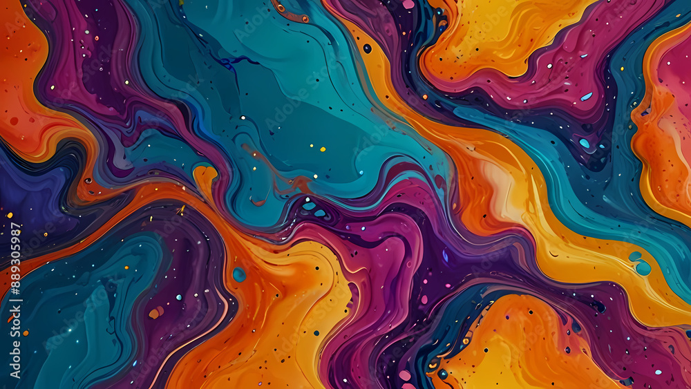 Abstract Background With Random Color liquid marble theme
