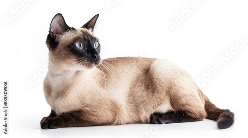 Javanese cat full body on white background