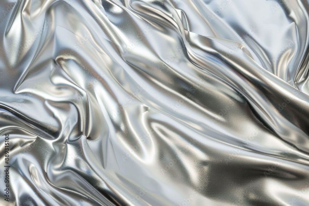 Shiny Silver Foil with Glowing Abstract Wave Texture. Aluminium Alloy Background Shiny Silver Foil with Glowing Abstract Wave Texture. Aluminium Alloy Background