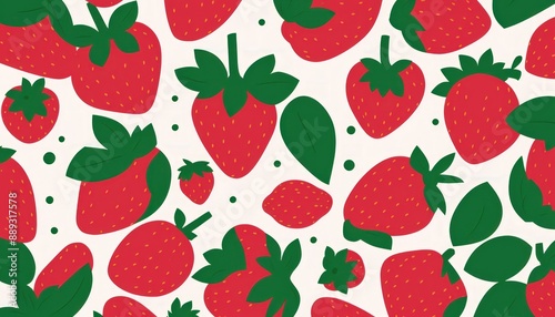 seamless pattern with strawberries