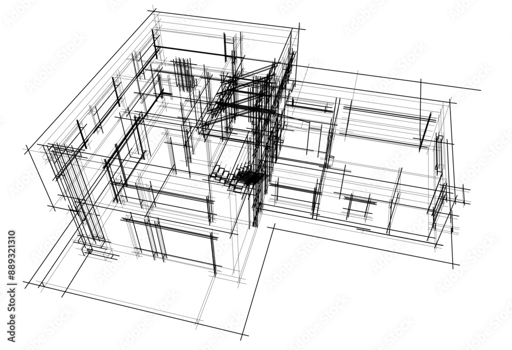 architectural sketch of a building architectural sketch of a building
