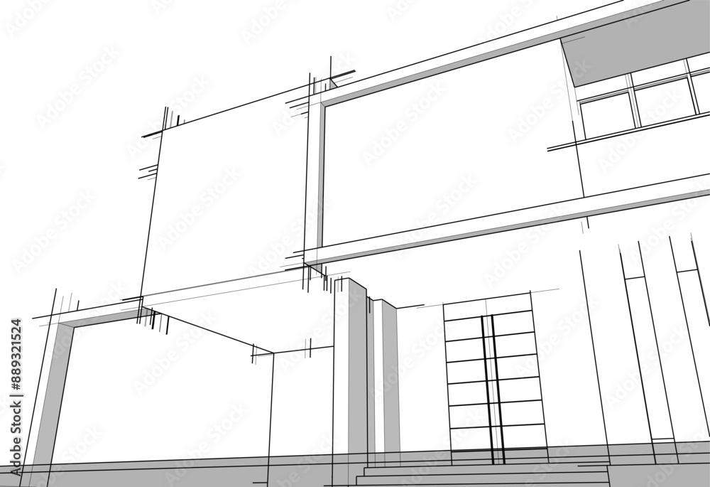 Architectural drawing vector 3d illustration Architectural drawing vector 3d illustration