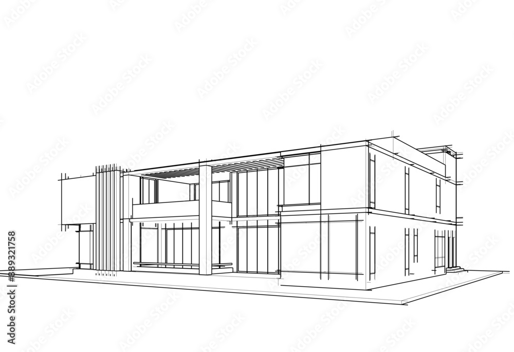 Architectural drawing vector 3d illustration Architectural drawing vector 3d illustration