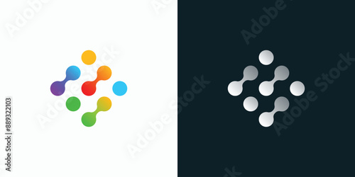 Point technology connection vector logo design with modern, simple, clean and abstract style.