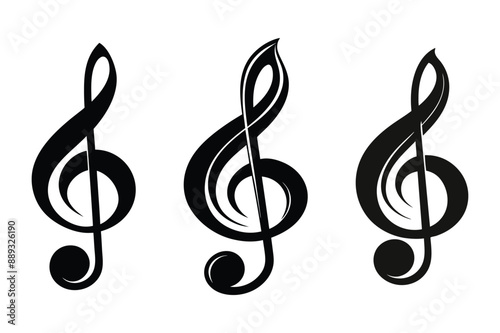 treble clef icon vector 