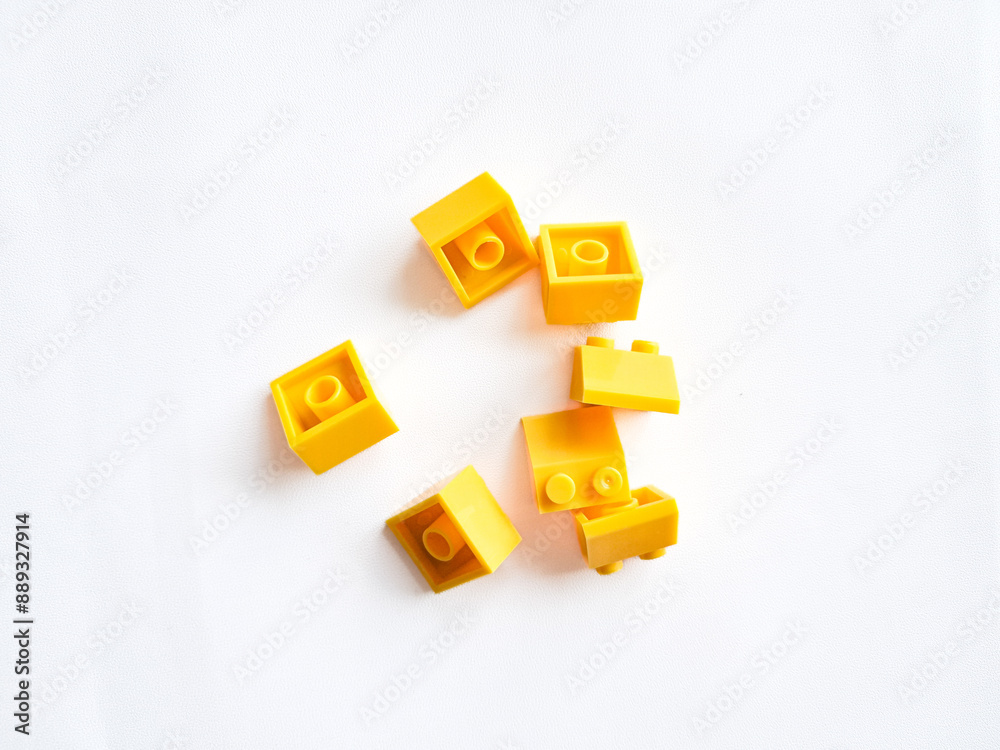 brick block toys set, on a white background brick block toys set, on a white background