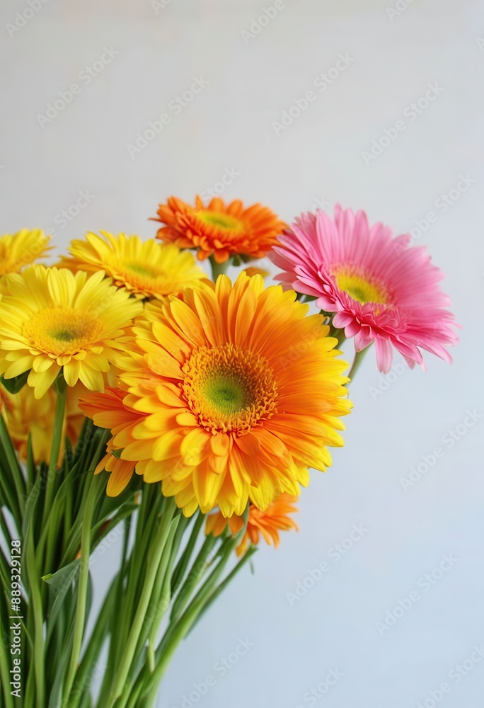 Vibrant Flower Bouquet with Yellow, Orange, and Pink Daisies Vibrant Flower Bouquet with Yellow, Orange, and Pink Daisies