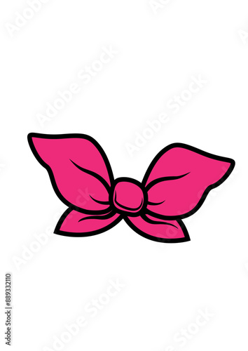 Ribbon | Fashion | Bow Tie | Head Band | Woman Fashion | Hair Bow | Cute Bandana | Pink Head Band | Original Illustration | Vector and Clipart | Cutfile and Stencil