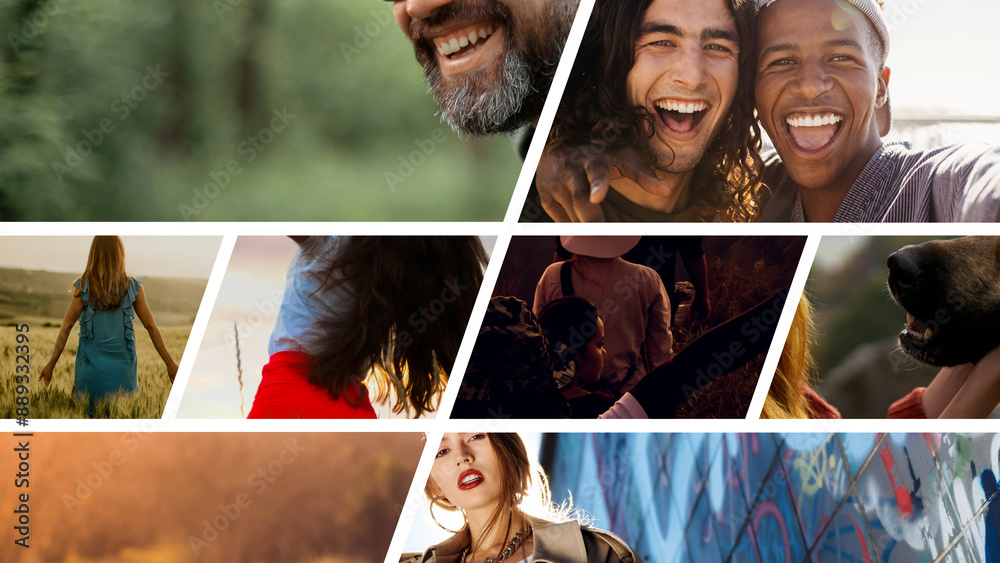 Split Fram Split screens 8 frames Transitions Stock Template | Adobe Stock