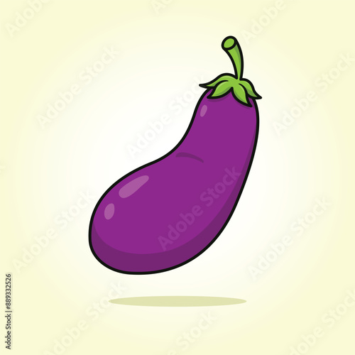 Eggplant vegetable vector cartoon illustration