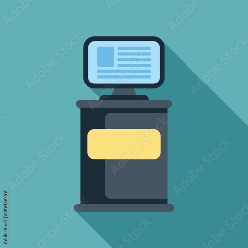 Interactive digital kiosk displaying information on its monitor, providing engaging content to users