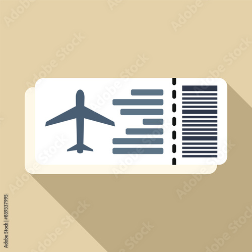 Airline boarding pass ticket allowing a passenger entry onto a flight with a barcode for scanning