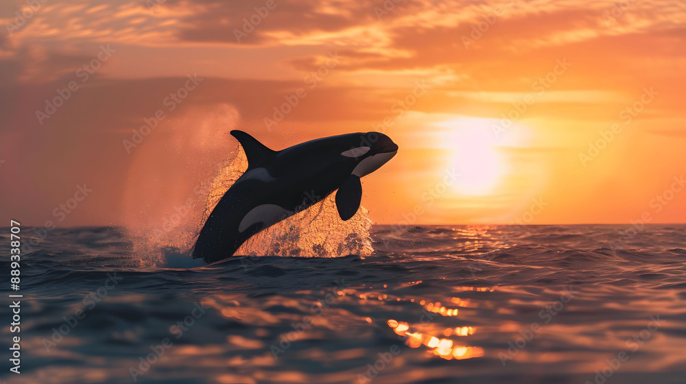 Fototapeta premium Killer orca jumping out of water