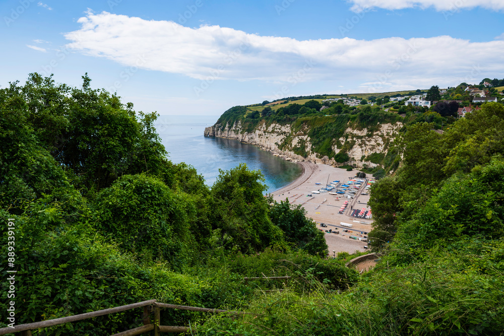 Beer beach from the South West Coast Path, Devon, England Beer beach from the South West Coast Path, Devon, England