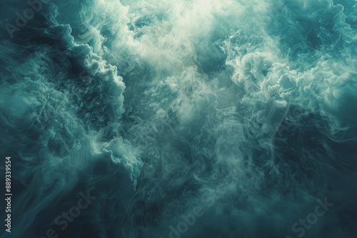 Wallpaper Mural Dynamic smoke clouds Illuminated by a neon turquoise surface. The coolness of the underwater scenes. Torontodigital.ca