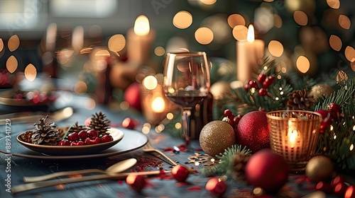 Festive Holiday Dining Table Decoration