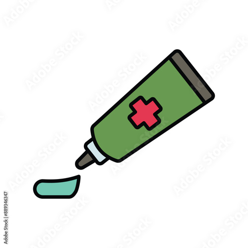 ointment color line icon with white background vector stock illustration