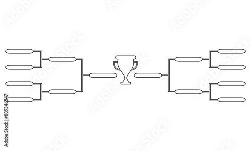 Templates of vector tournament brackets for teams. Blank bracket template. Vector illustration.  isolated on white background. EPS 10