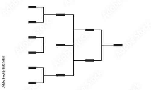 Templates of vector tournament brackets for teams. Blank bracket template. Vector illustration.  isolated on white background. EPS 10