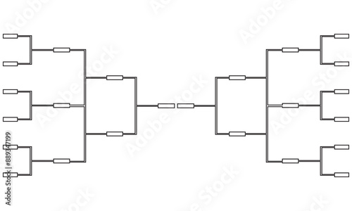 Templates of vector tournament brackets for teams. Blank bracket template. Vector illustration.  isolated on white background. EPS 10