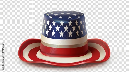 A hat for 4th of July with USA flag isolated