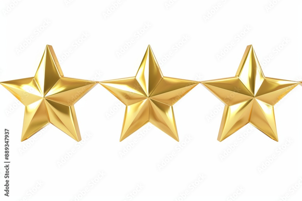 Business Gold 3 Star Review Web Graphic Generative Illustration Business Gold 3 Star Review Web Graphic Generative Illustration