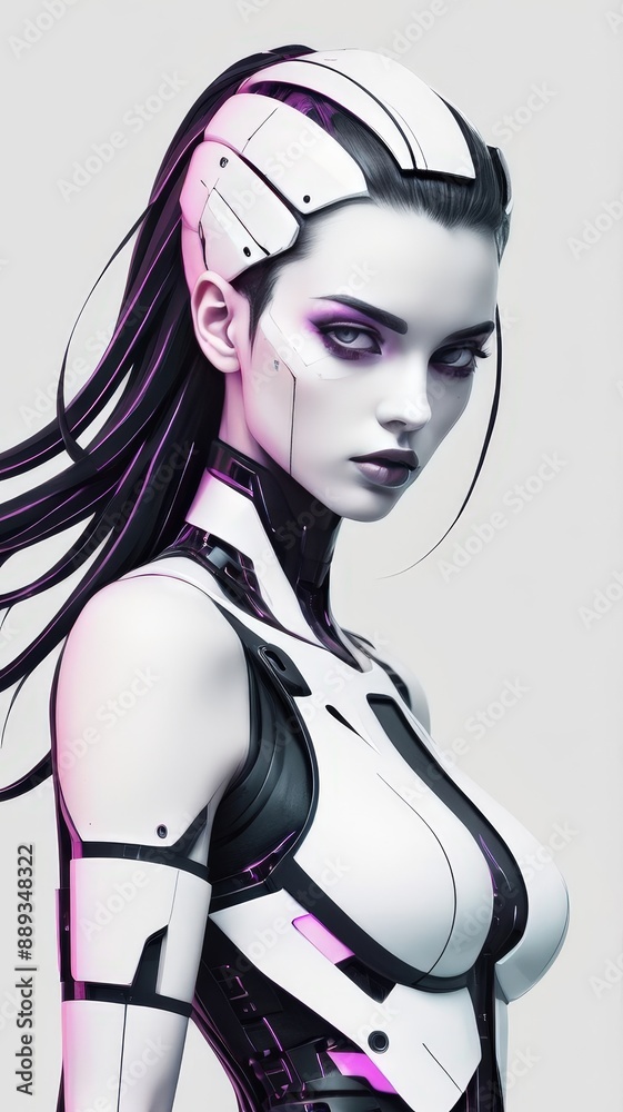 Android girl in cyberpunk style Android girl in cyberpunk style
