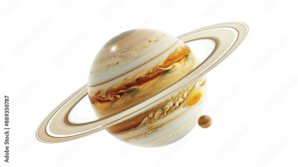 A Saturn planet isolated on white background A Saturn planet isolated on white background