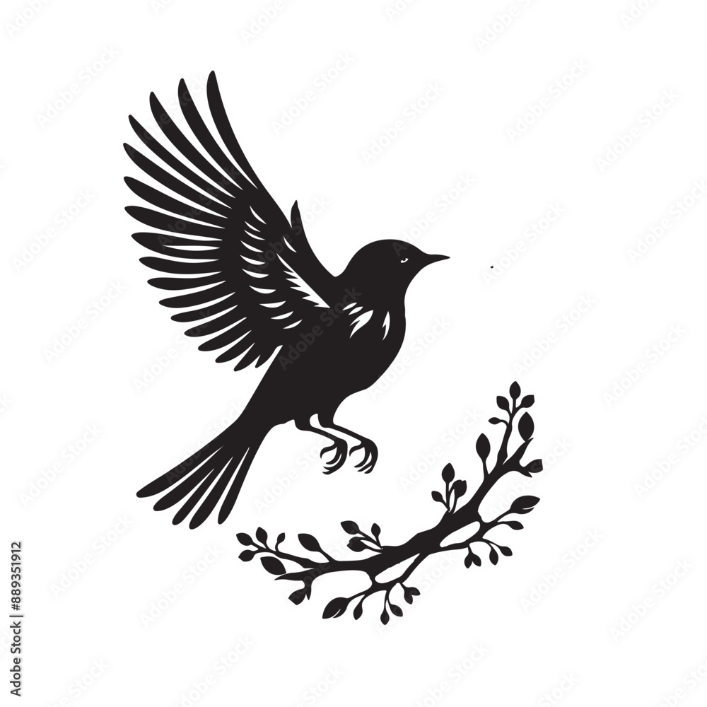 Fototapeta premium Bird victor back and white image