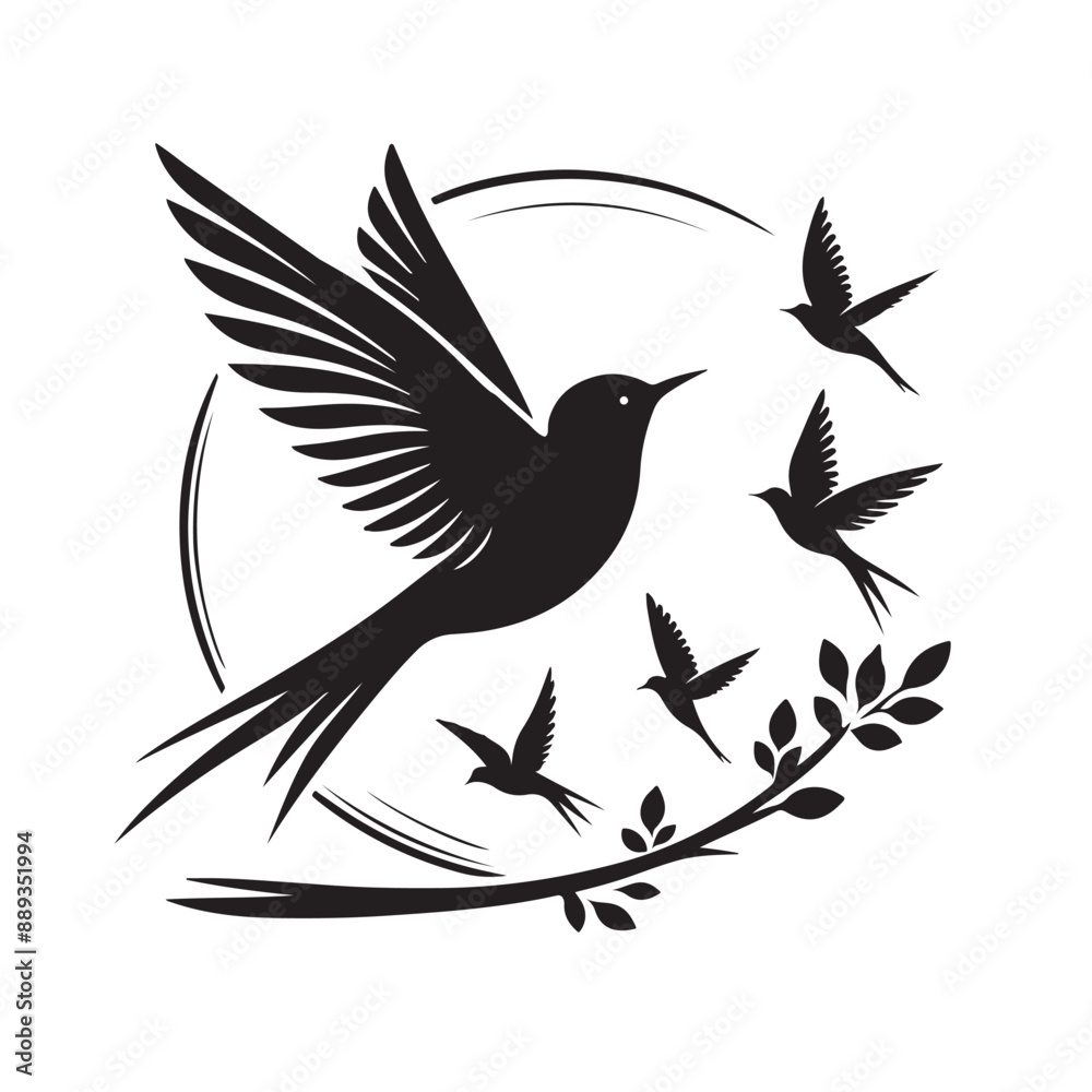 Obraz premium Bird victor back and white image