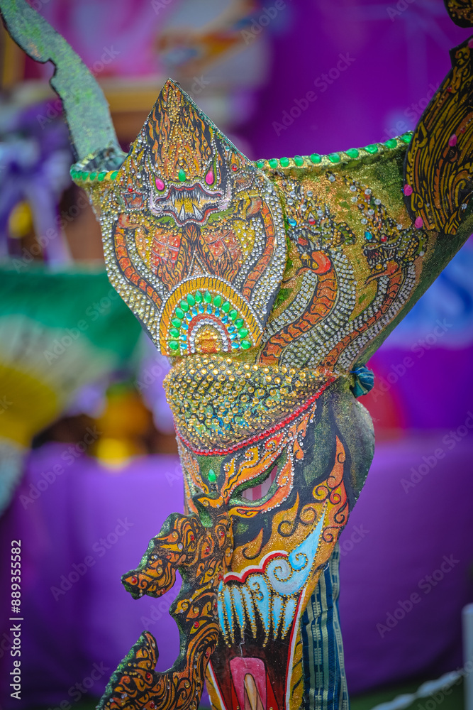 Naklejka premium Culture Festival Phi Ta Khon or ghost following people, people wearing masks, is a local tradition in Dan Sai District, Loei Province, Thailand, Asia.