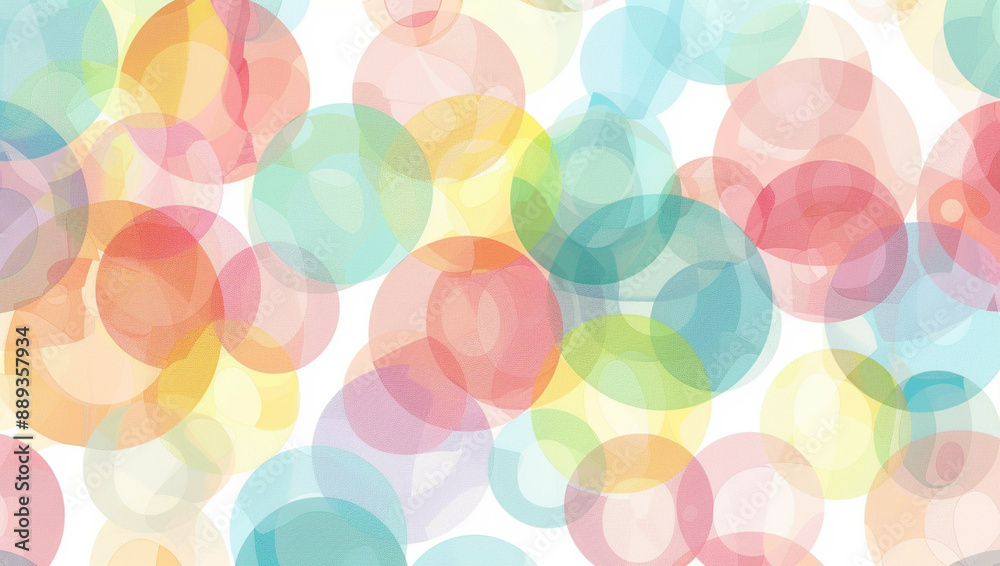 round pattern of colorful illustration on white background