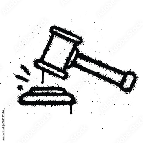 Graffiti spray auction isolated on white background