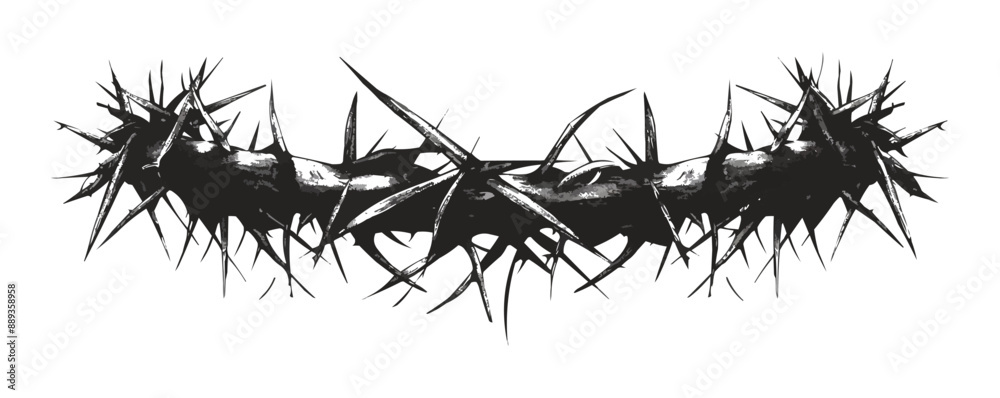 Obraz premium Crown of thorns. vector simple illustration