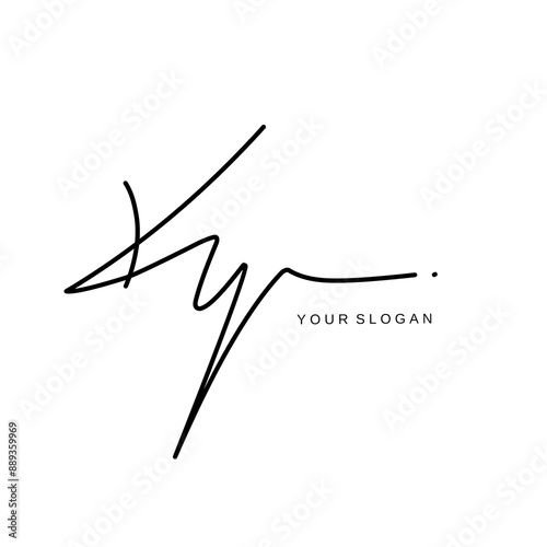 Ky Initial signature logo vector design photo