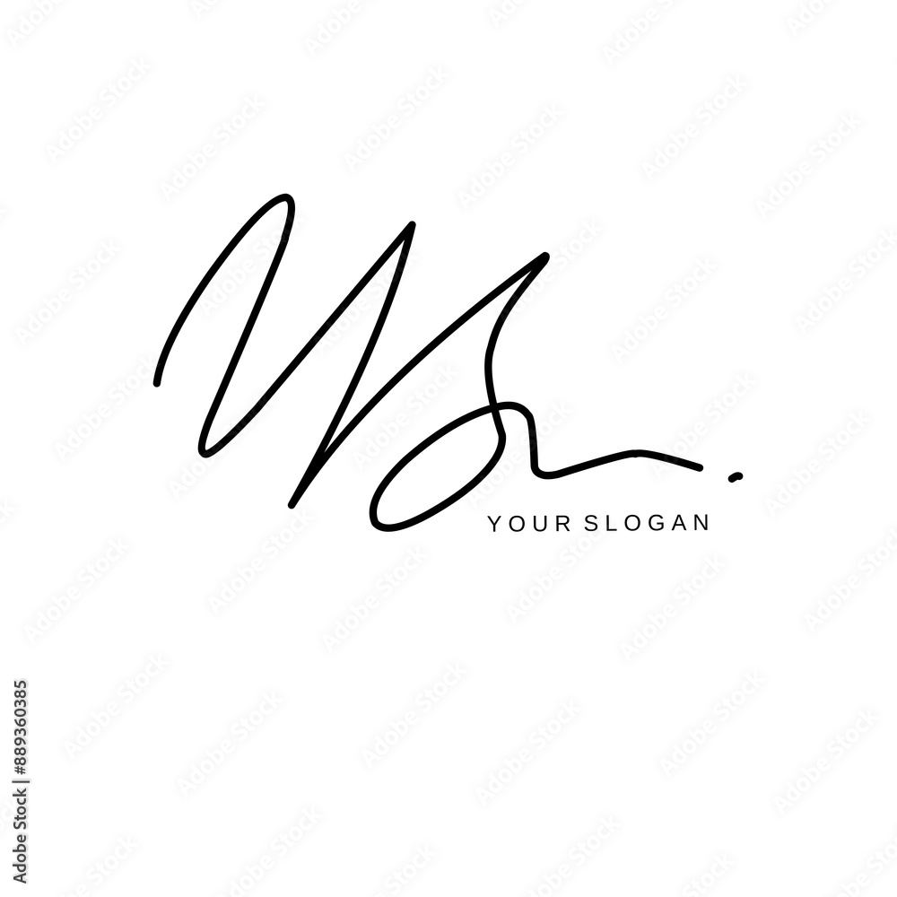 Obraz premium Ns Initial signature logo vector design