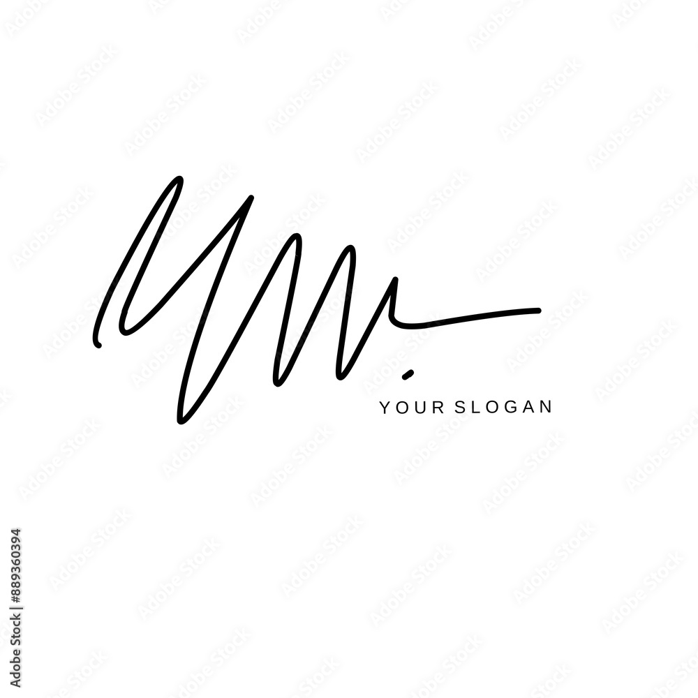 Obraz premium Nw Initial signature logo vector design