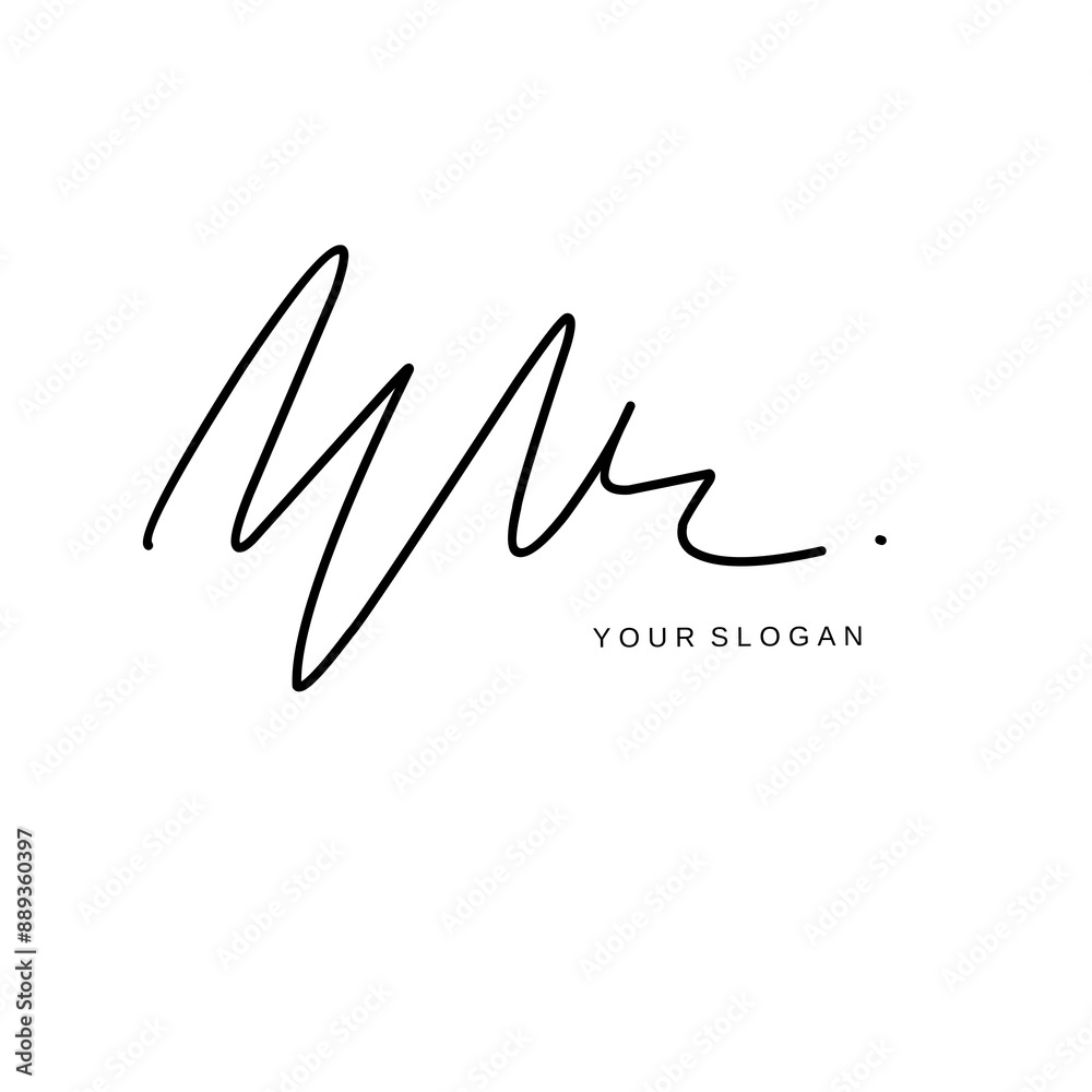 Fototapeta premium Nu Initial signature logo vector design