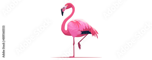 A couple strolling along the waterfront in the evening. Vector flat minimalistic isolated illustration.