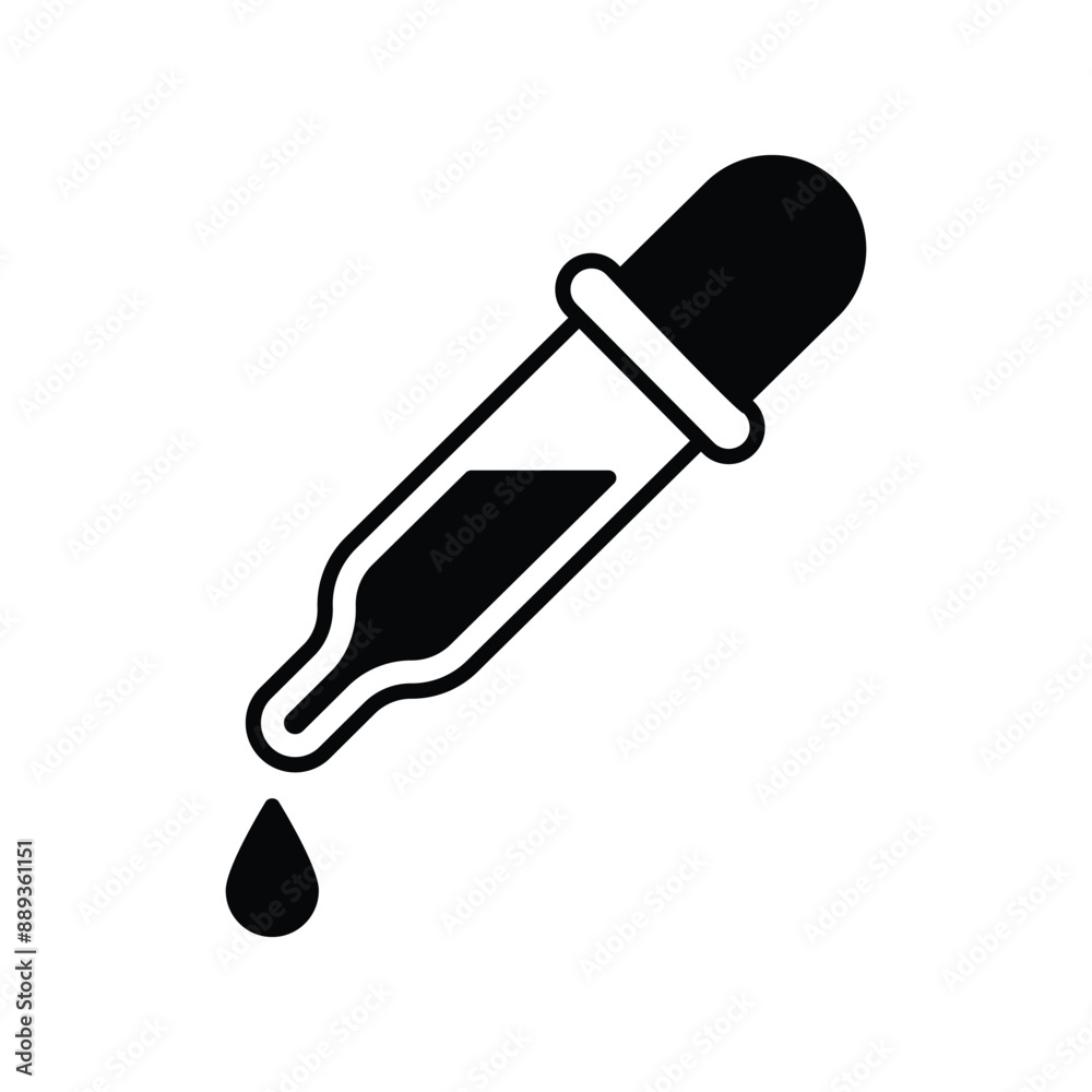 dropper glyph icon with white background vector stock illustration dropper glyph icon with white background vector stock illustration
