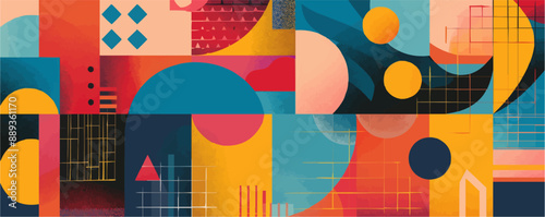 Colorful umbrella in rainy weather Vector flat minimalistic isolated illustration