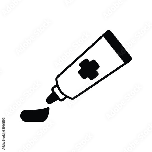 ointment glyph icon with white background vector stock illustration