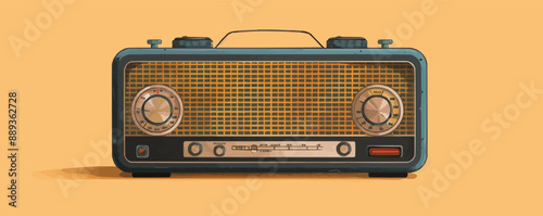 A mystical forest clearing bathed in golden sunlight with a solitary tree in the center. Vector flat minimalistic isolated illustration.